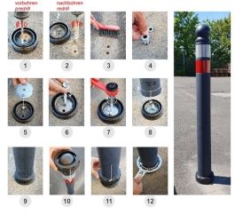 Flexi-Poller mit Kugel elastisch und anfahrbar, Ø 80 mm
